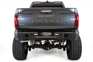 Toyota Tundra Bumper - Rear - Addictive Desert Designs - Stealth Fighter - Hammered Black Powder Coat with Satin Black Aluminum Accent Panels - `22-`27